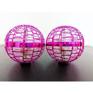 FLYNOVA Pink UFO Magic Flying Boomerang Drone for Kids Orb Ball Toy with Lights